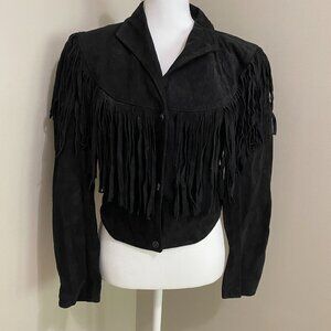 Vintage 1990's Suede Fringed Jacket Size Medium